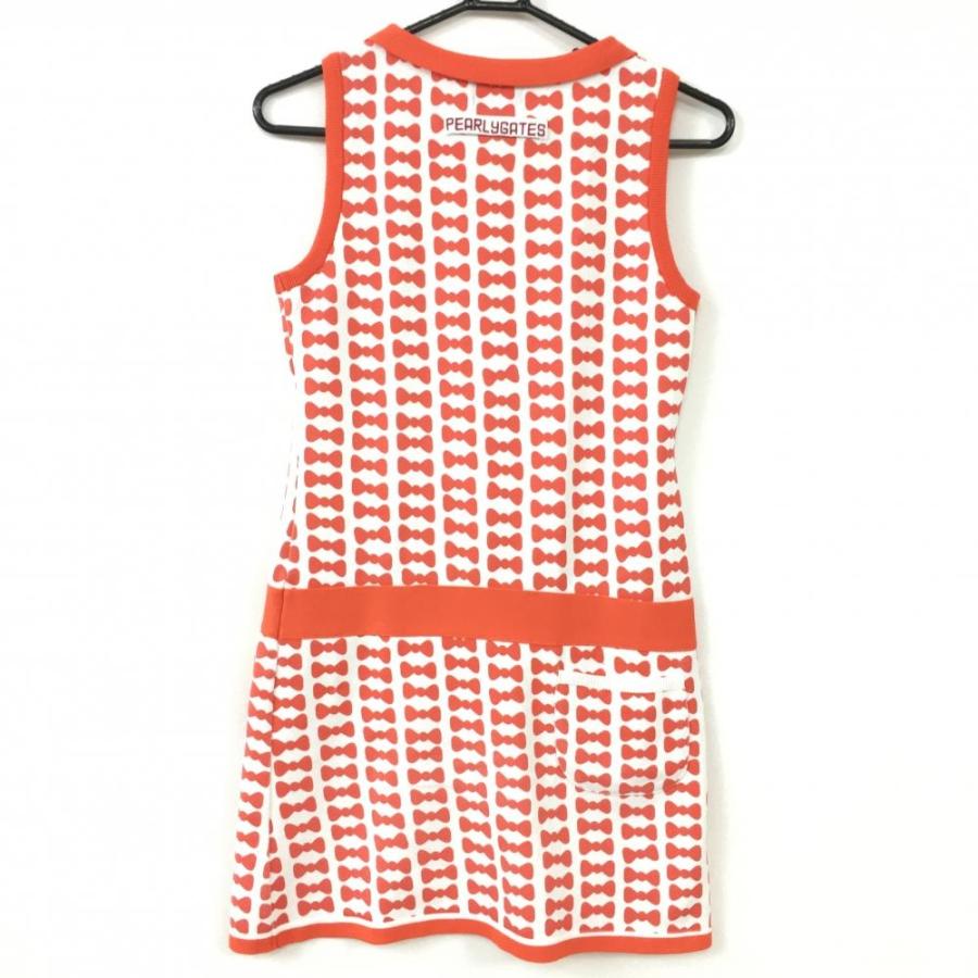 パーリーゲイツ　リボン付きワンピース　レディース パーリーゲイツ PG リボン付きロゴジャガード半袖ワンピース