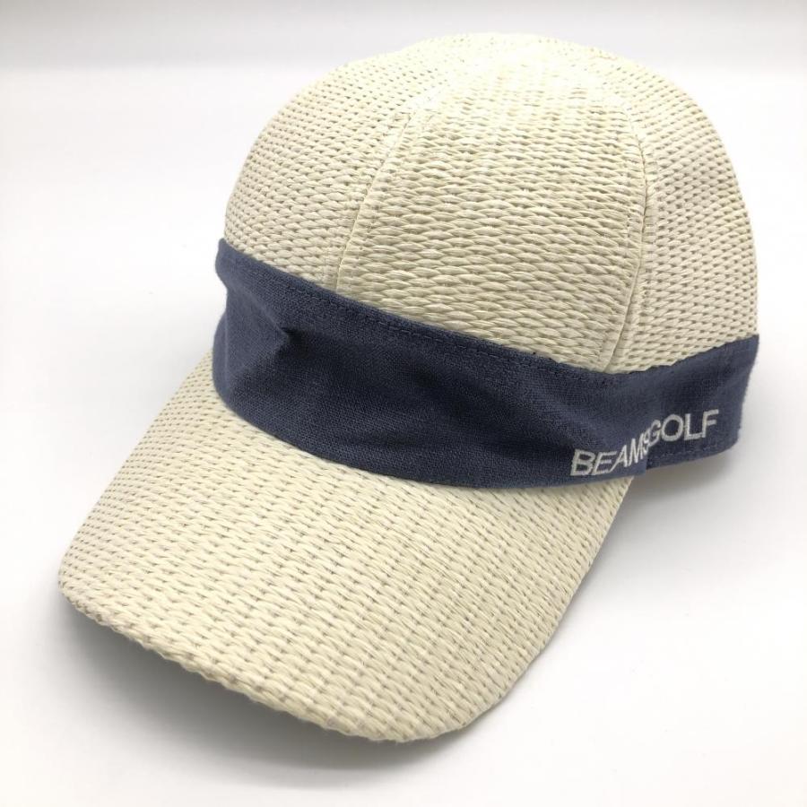BEAMS ビームスゴルフ キャップ アイボリー×ネイビー 紙 つば裏 BEAMS ビームスゴルフ キャップ アイボリー×ネイビー 紙 つば裏