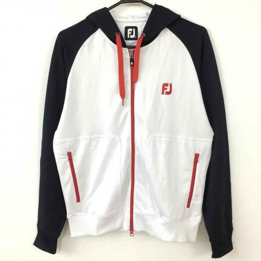 FootJoy（フットジョイ） ジャージ 白×ネイビー パーカー ダブルジップ 
