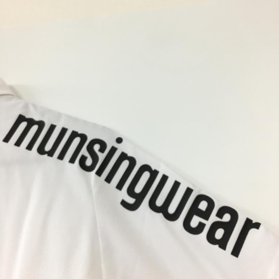 Munsingwear（マンシングウェア） 半袖ポロシャツ 白×黒 肩ロゴ