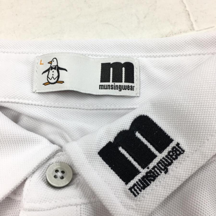Munsingwear（マンシングウェア） 半袖ポロシャツ 白×黒 肩ロゴ