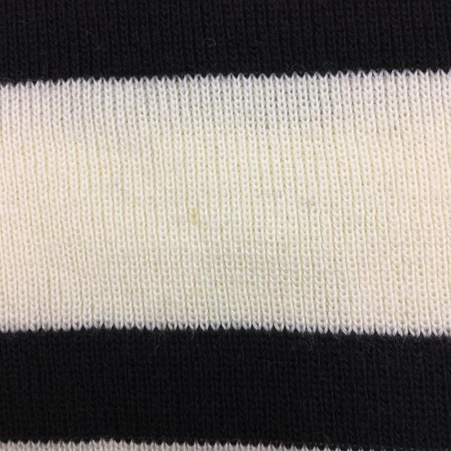 archivio（アルチビオ） セーター 白×黒 ボーダー 肩ボタン ウール混