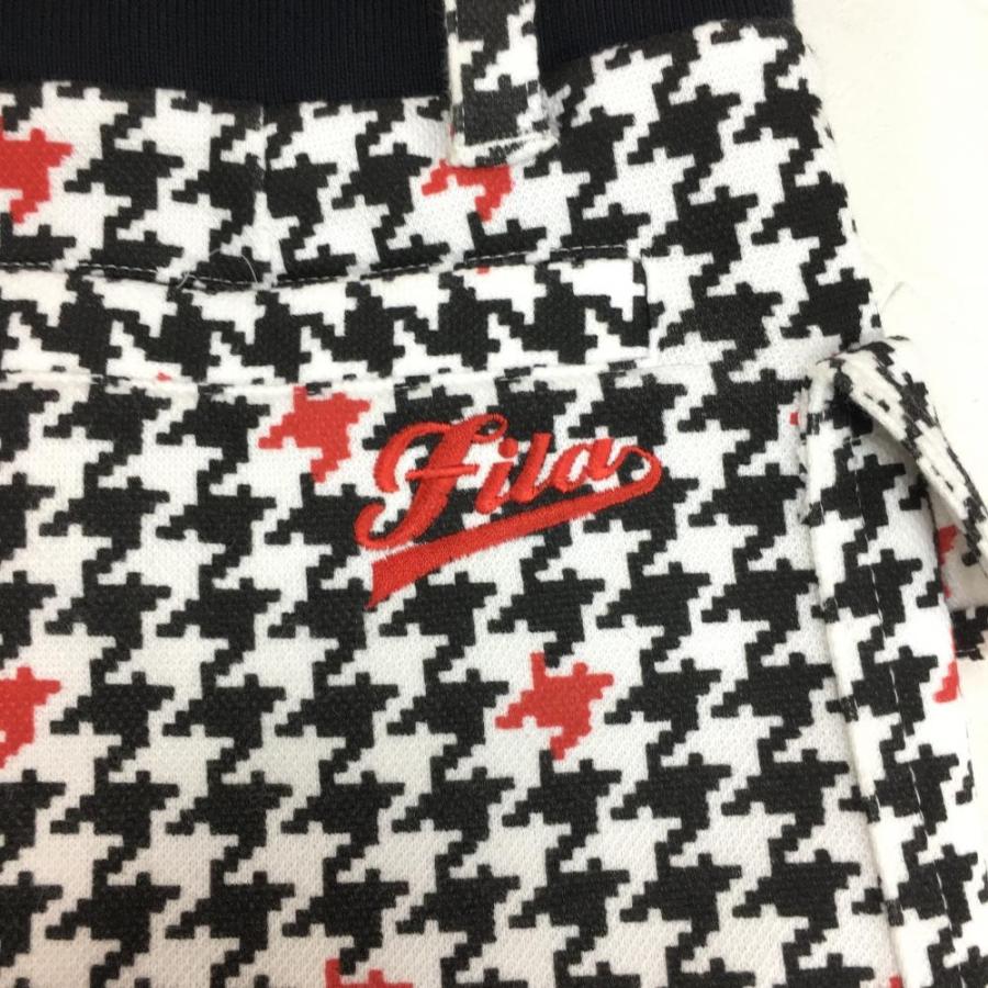 FILA（フィラ） フィラゴルフ 半袖ワンピース 白×黒 千鳥格子柄 ハーフ