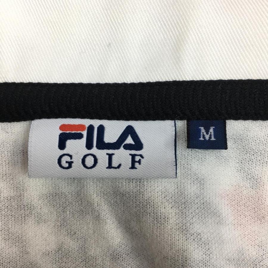 FILA（フィラ） フィラゴルフ 半袖ワンピース 白×黒 千鳥格子柄 ハーフ
