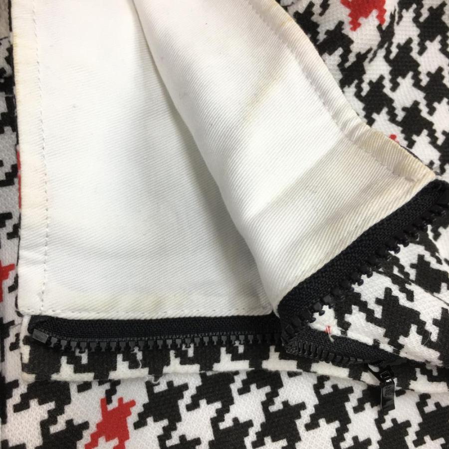 FILA（フィラ） フィラゴルフ 半袖ワンピース 白×黒 千鳥格子柄 ハーフ