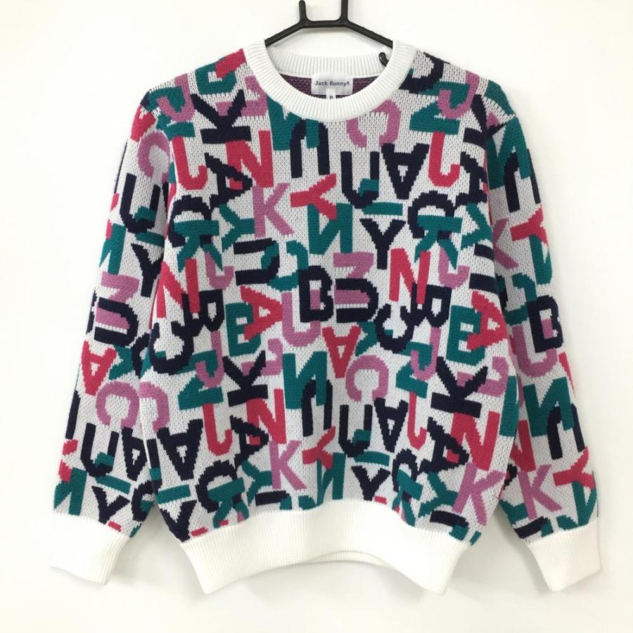 【新品】ジャックバニー セーター 黒×白 星総柄 コットン混 ニット セーター 新品】☆2021年☆Jack Bunny ジャックバニー セーター 黒×白 星柄 総柄