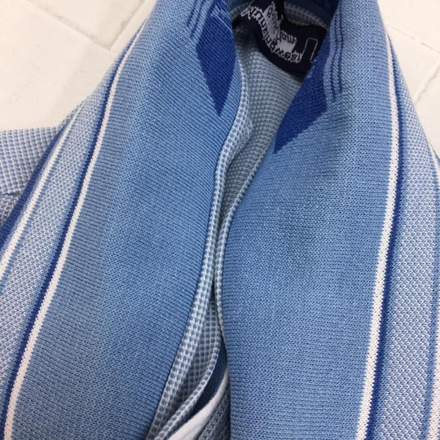 Munsingwear（マンシングウェア） 長袖ポロシャツ ライトブルー 地模様