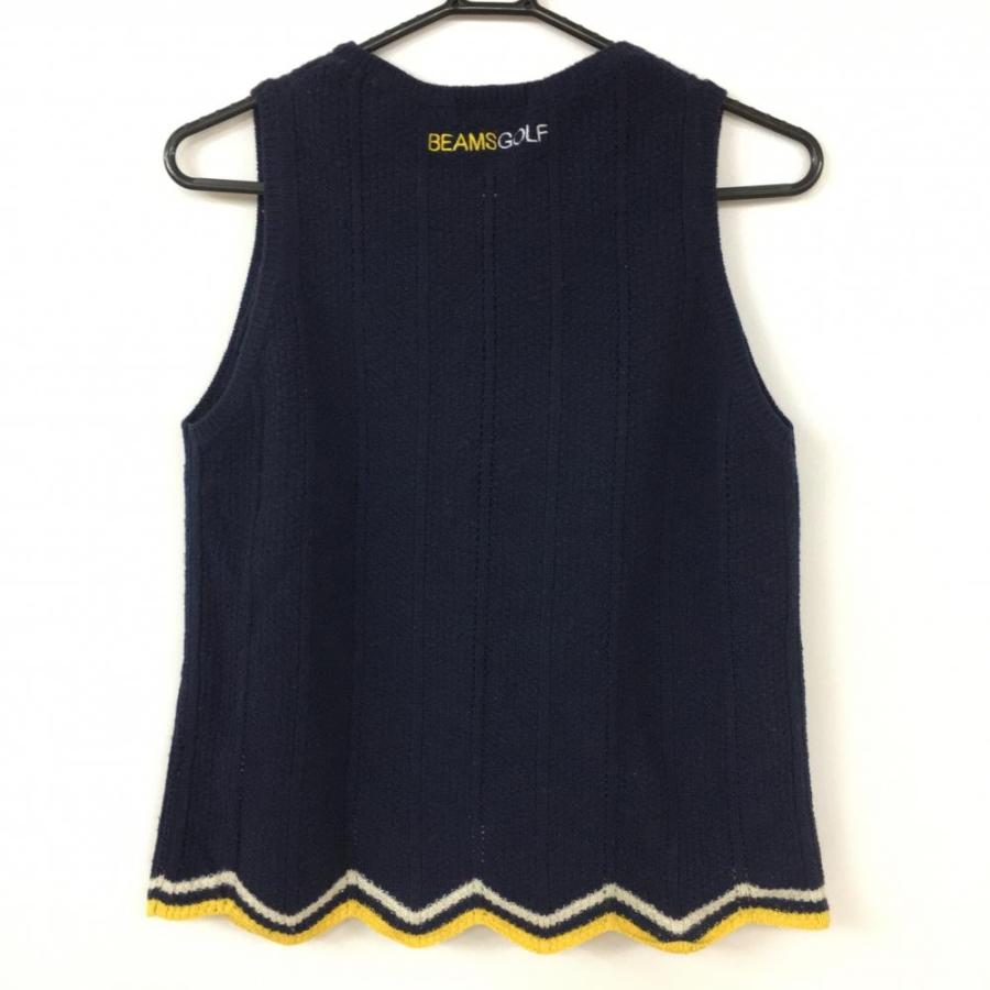 BEAMS（ビームス） ビームスゴルフ ニットベスト ネイビー×イエロー
