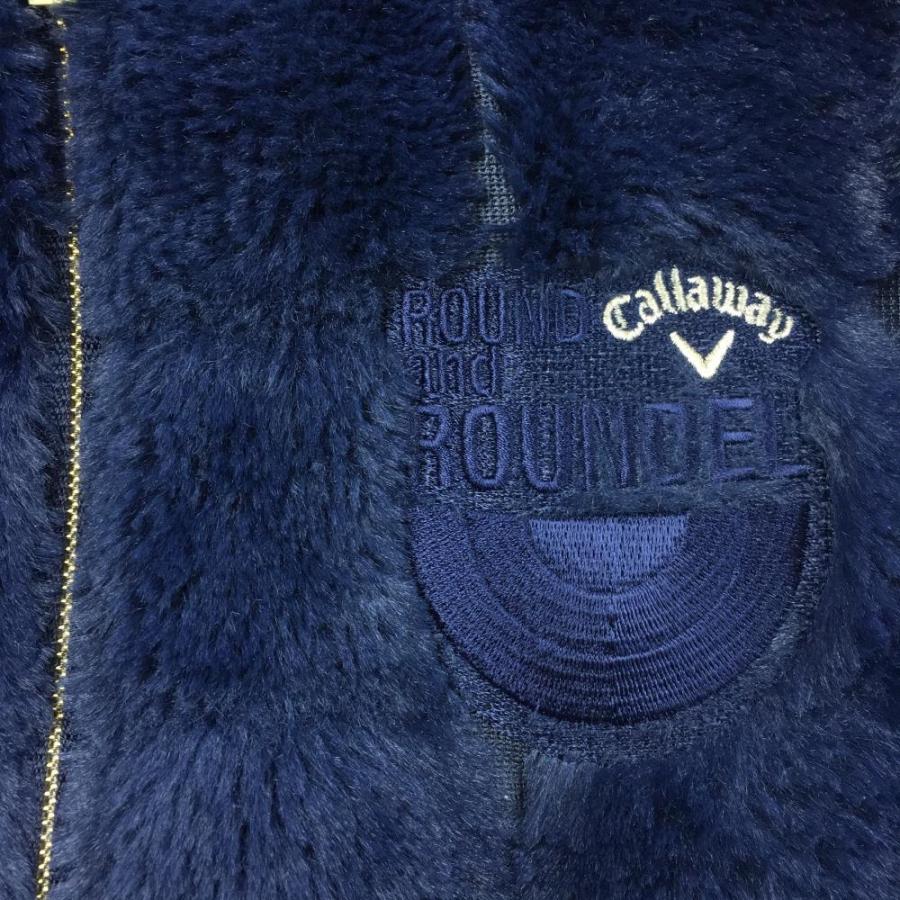 Callaway（キャロウェイ） フード付ファーベスト ネイビー×白 サイド車