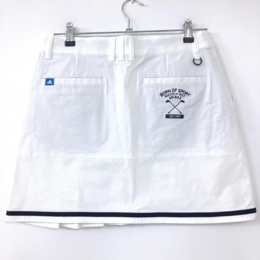 adidas（アディダス） アディダススカート　アンダーパンツ付き スカート 総柄 ボーダー×ストライプ ネイビー×白 レディースウェア