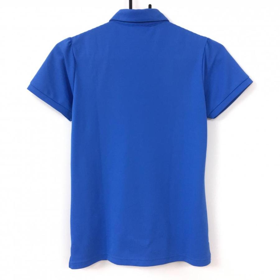 カッパ 半袖ポロシャツ ブルー×白 アップルプリント 襟ロゴ レディース M ゴルフウェア Kappa／40%OFF価格｜reonard｜02