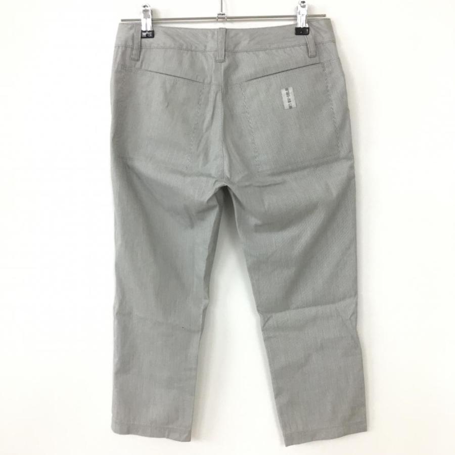 ZOY（ゾーイ） パンツ 白×グレー 細ストライプ レディース M ゴルフ