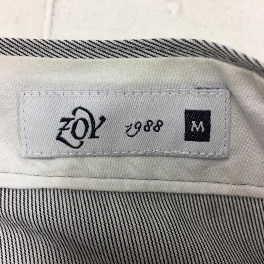 ZOY（ゾーイ） パンツ 白×グレー 細ストライプ レディース M ゴルフ