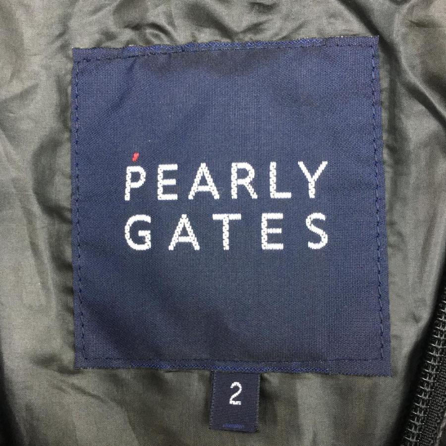 PEARLY GATES（パーリーゲイツ） 中綿ベスト 黒×ブルーグリーン 中綿