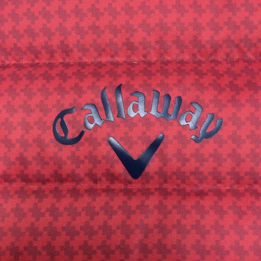 Callaway 2WAY 総柄 ワッペン 軽量 ダウンジャケット レッド M Callaway（キャロウェイ） 2WAYダウンジャケット レッド 総柄 軽量