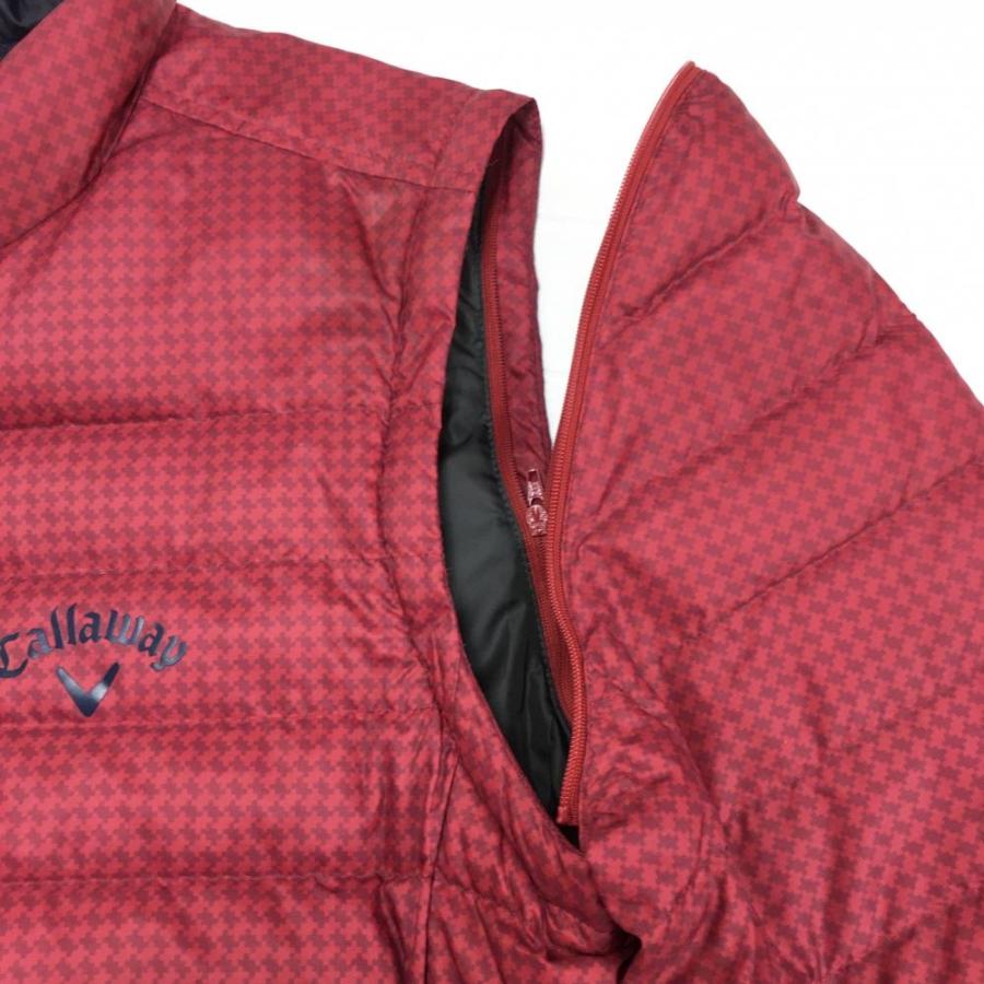 Callaway 2WAY 総柄 ワッペン 軽量 ダウンジャケット レッド M Callaway（キャロウェイ） 2WAYダウンジャケット レッド 総柄 軽量
