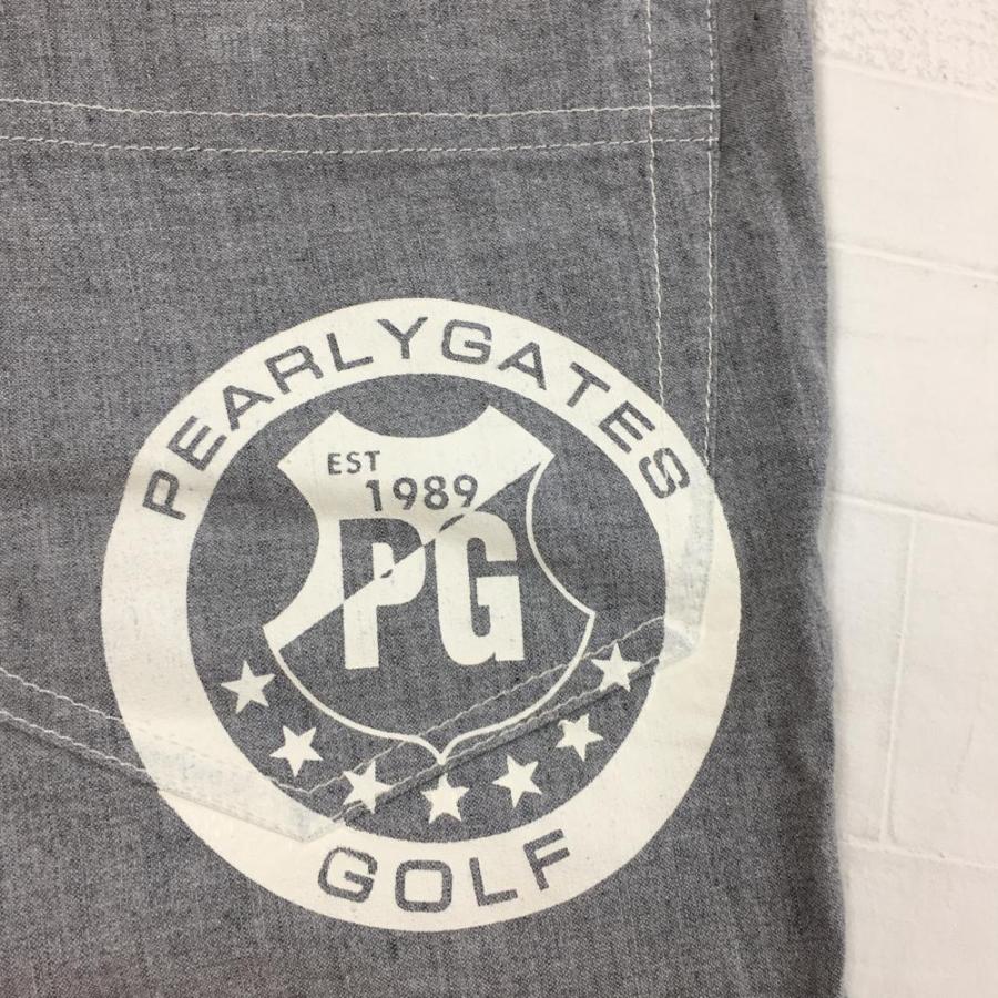 PEARLY GATES（パーリーゲイツ） パンツ グレー×白 コットン・麻混