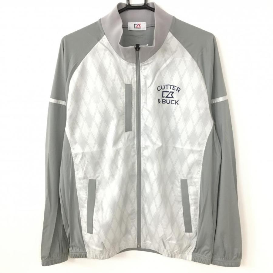 CUTTER&BUCK カッターアンドバック 切替ジャケット 白×グレー 前 CUTTER&BUCK カッターアンドバック 切替ジャケット 白×グレー 前