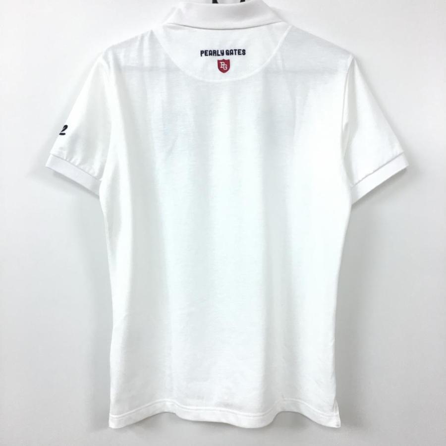 PEARLY GATES パーリーゲイツ 半袖ポロシャツ 白×ネイビー ロゴ PEARLY GATES パーリーゲイツ 半袖ポロシャツ 白×ネイビー ロゴ