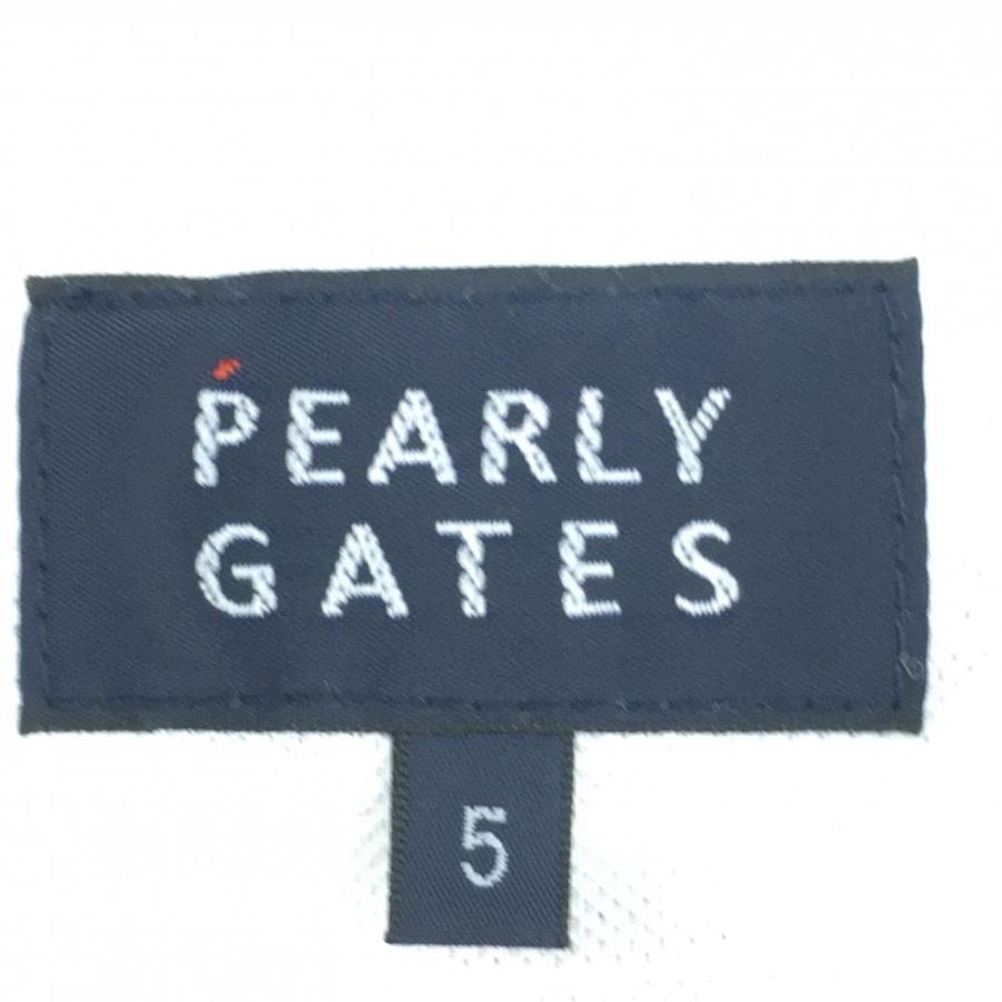 PEARLY GATES（パーリーゲイツ） 半袖ポロシャツ 白×ネイビー ロゴ