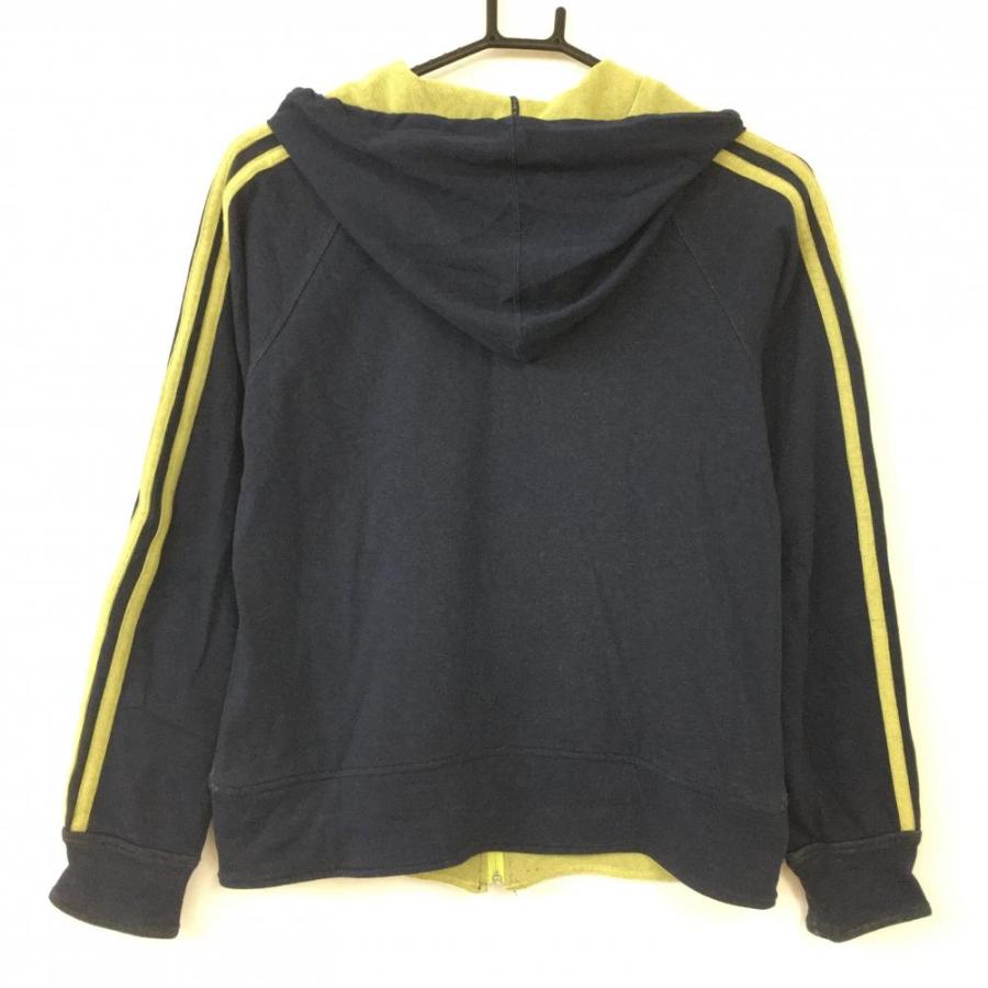 adidas アディダス ジップパーカー ネイビー×イエロー 袖3ライン adidas アディダス ジップパーカー ネイビー×イエロー 袖3ライン