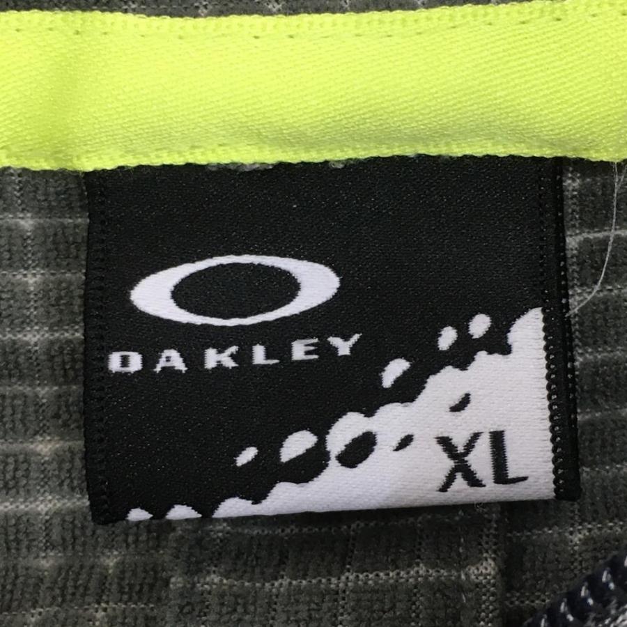 OAKLEY（オークリー） ジップパーカー グレー×イエロー チェック 袖