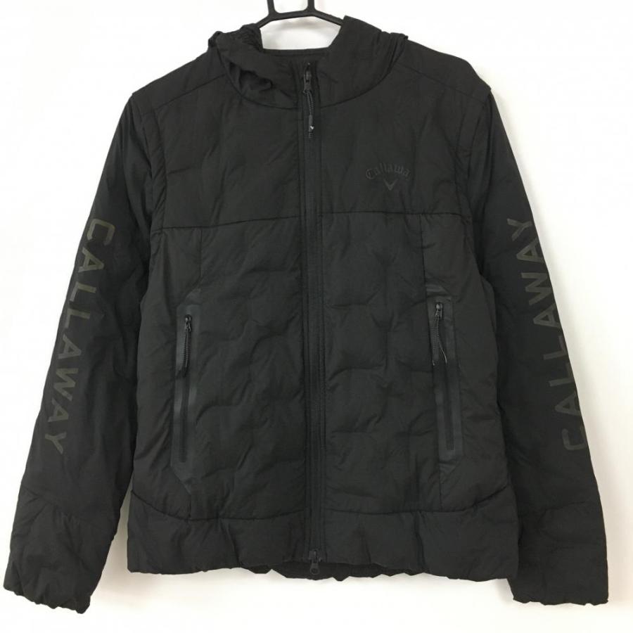 キャロウェイ 2WAYダウンジャケット 黒 軽量 フード固定 袖着脱  