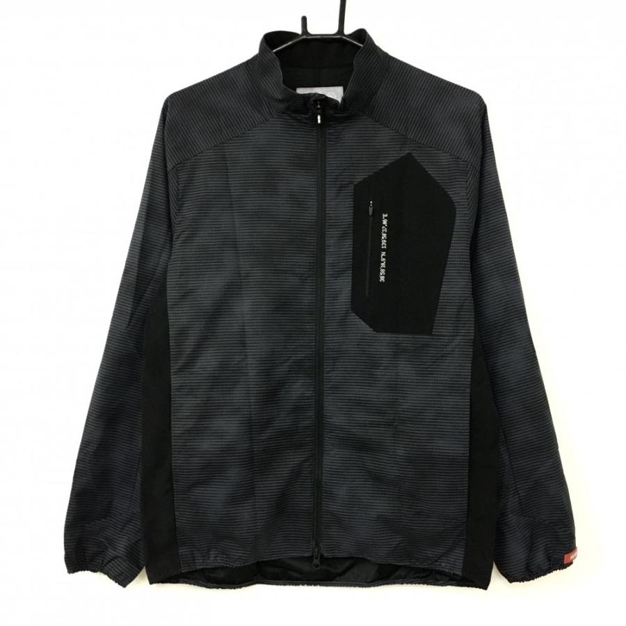 HONMA GOLF（本間ゴルフ） ホンマ ジャケット グレー×黒 ボーダー調 裏地付 胸ジップポケット メンズ M ゴルフウェア HONM ...