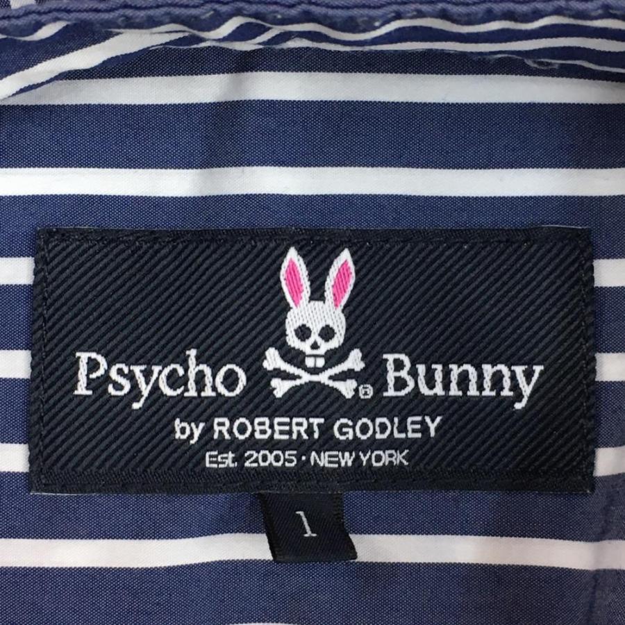 Psycho Bunny（サイコバニー） ノーカラーワンピース ネイビー×白 