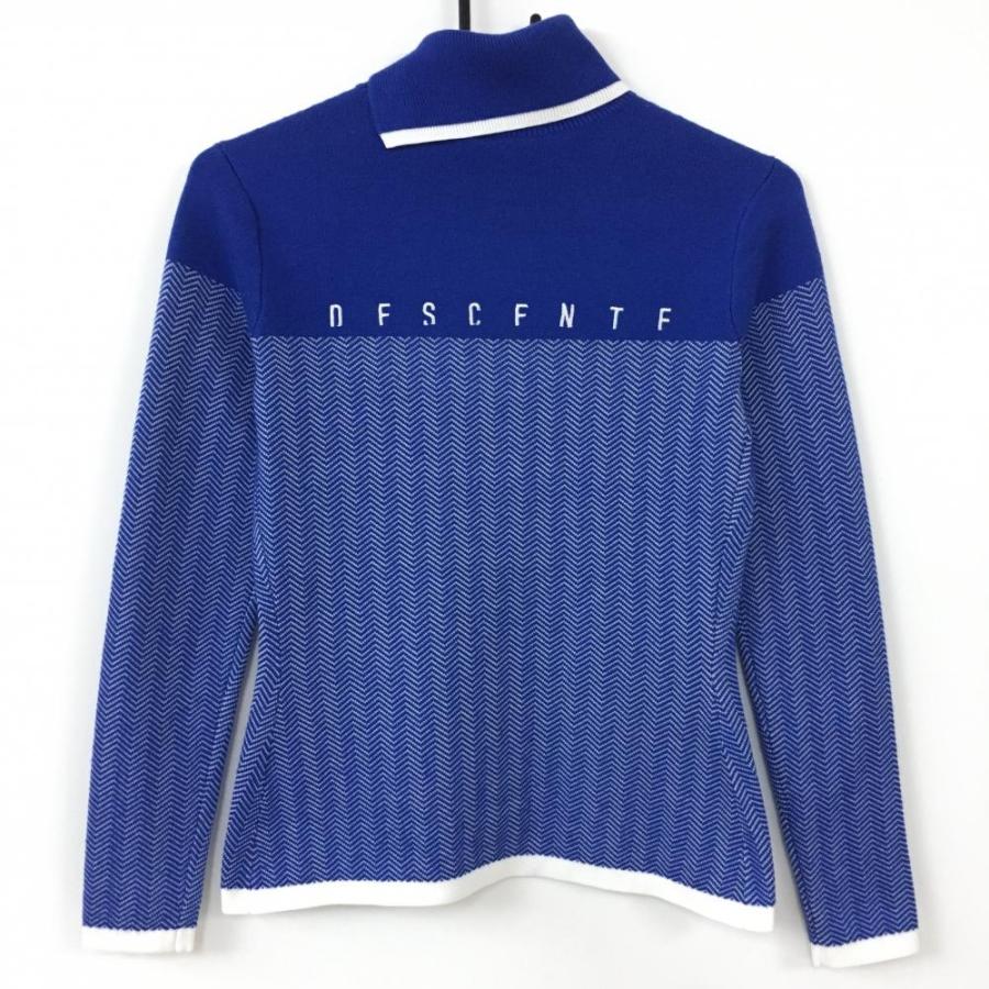 DESCENTE デサントゴルフ ハイネックセーター ブルー×白 DESCENTE デサントゴルフ ハイネックセーター ブルー×白