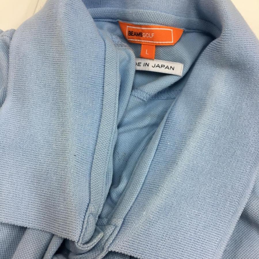 BEAMS GOLF ポロシャツ ライトブルー L 日本製 BEAMS（ビームス） ビームスゴルフ 半袖ポロシャツ ライトブルー