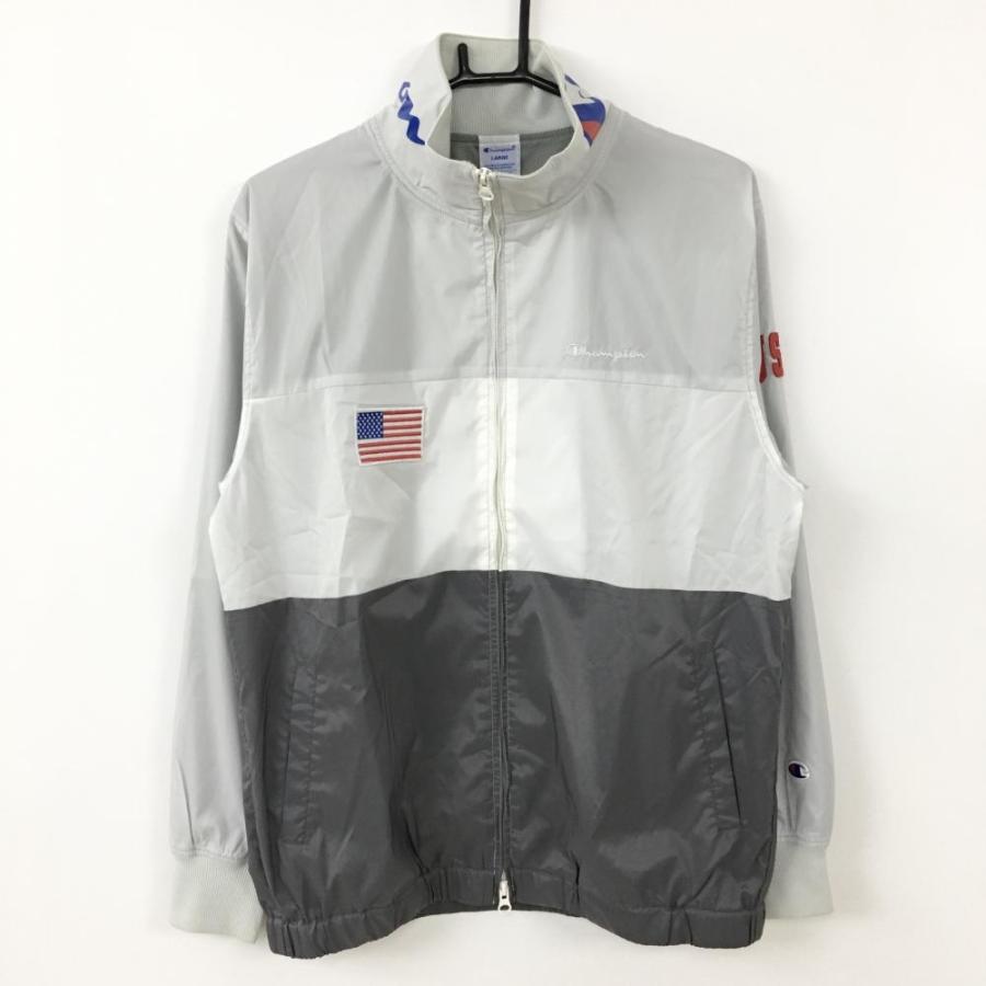 Champion チャンピオン ジャケットブルゾン グレー×白 裏 Champion チャンピオン ジャケットブルゾン グレー×白 裏