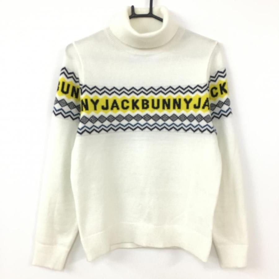 Jack Bunny!!（ジャックバニー） タートルネックセーター 白×イエロー