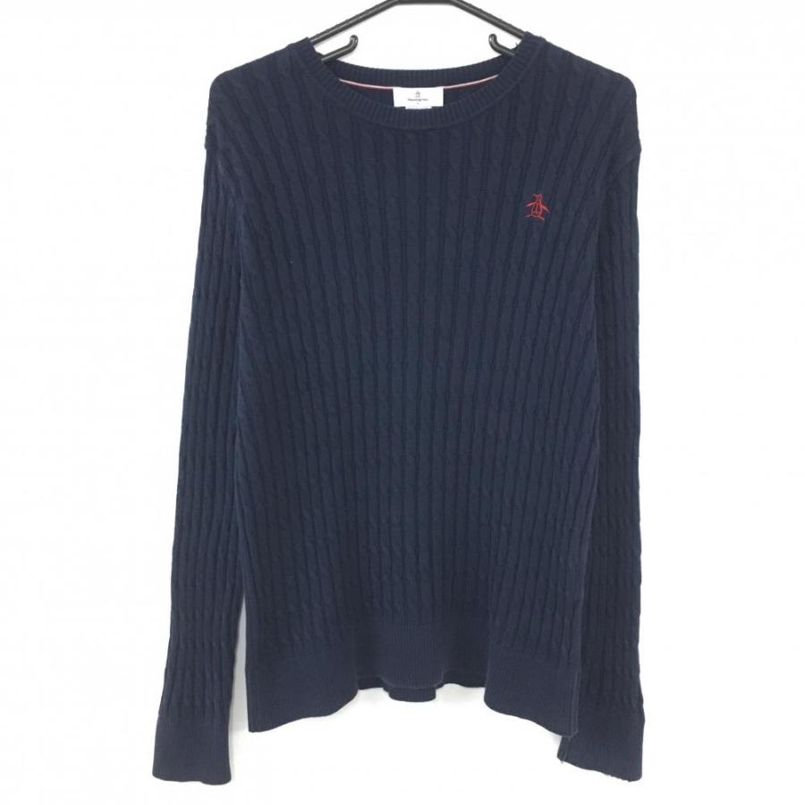 Munsingwear（マンシングウェア） セーター ネイビー×レッド ニット