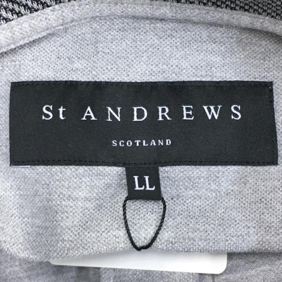 St ANDREWS セントアンドリュース 半袖ポロシャツ グレー×黒 襟織生地