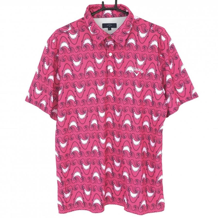 キャロウェイ 半袖 ポロシャツ ピンク スター総柄 LLサイズ | www