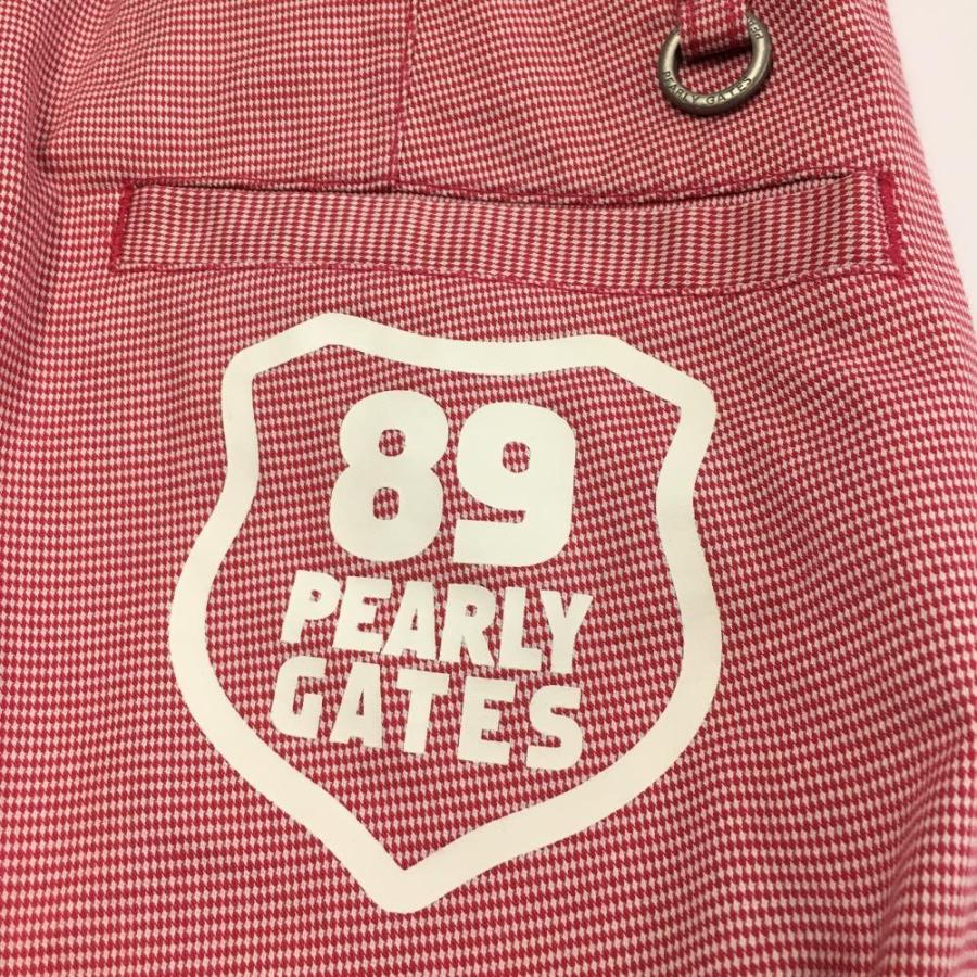 PEARLY GATES パーリーゲイツ パンツ ピンクレッド×白 総柄 25