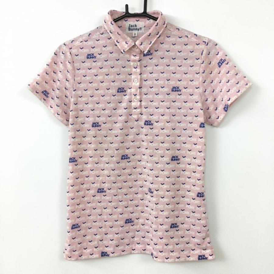 Jack Bunny!!（ジャックバニー） 半袖ポロシャツ ピンク×白 PONY総柄