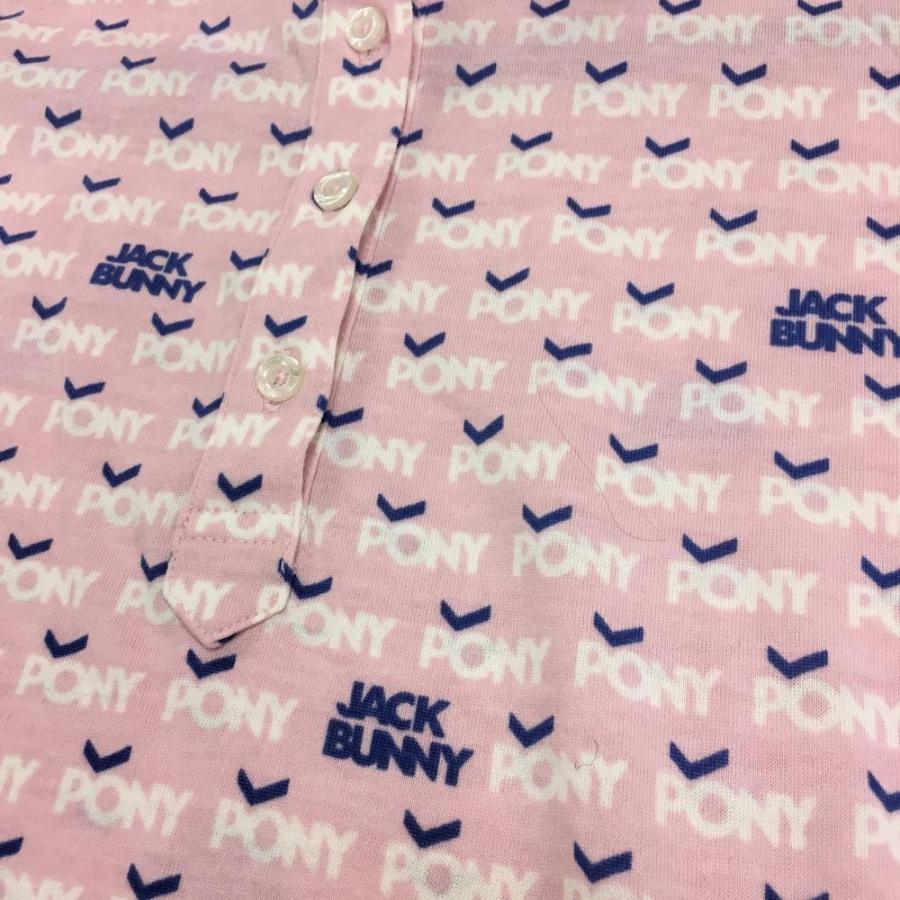 Jack Bunny!!（ジャックバニー） 半袖ポロシャツ ピンク×白 PONY総柄
