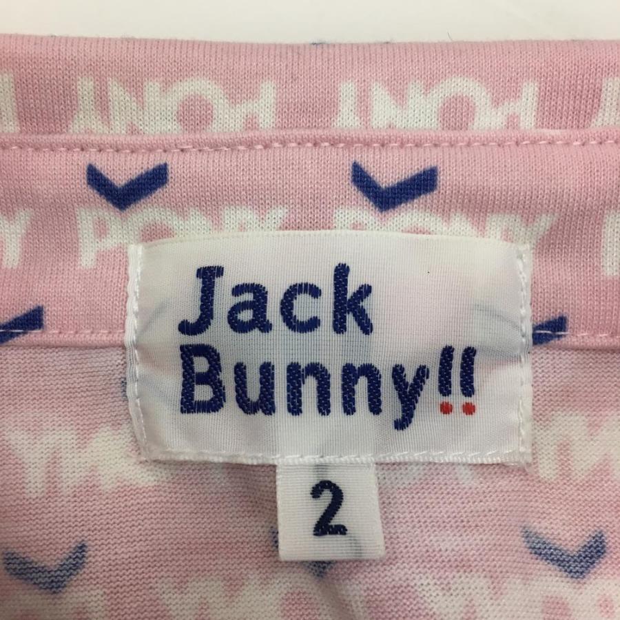 Jack Bunny!!（ジャックバニー） 半袖ポロシャツ ピンク×白 PONY総柄