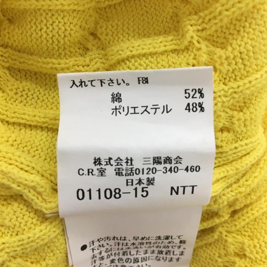 BURBERRY バーバリーゴルフ ニットベスト イエロー ケーブル編み BURBERRY バーバリーゴルフ ニットベスト イエロー ケーブル編み