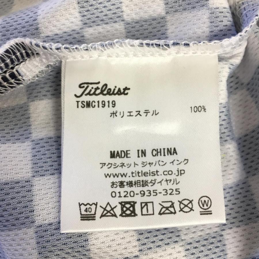 Titleist タイトリスト 半袖ポロシャツ 白×ネイビー チェック Titleist タイトリスト 半袖ポロシャツ 白×ネイビー チェック