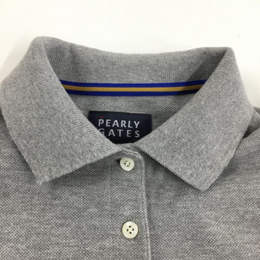 PEARLY GATES（パーリーゲイツ） 半袖ポロワンピース グレー×ブルー 襟