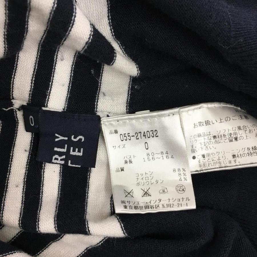 パーリゲイツタートルネックセーター 黒と白ストライプ