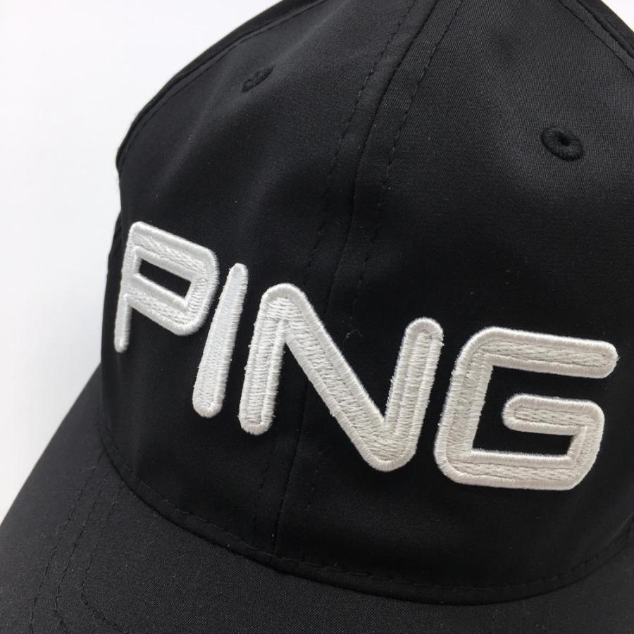 ゴルフウェアキャップ全8点　PING、BRIEFING他 PING（ピン） キャップ 黒×白 FLEXFIT 110 ロゴ刺しゅう ONESIZE