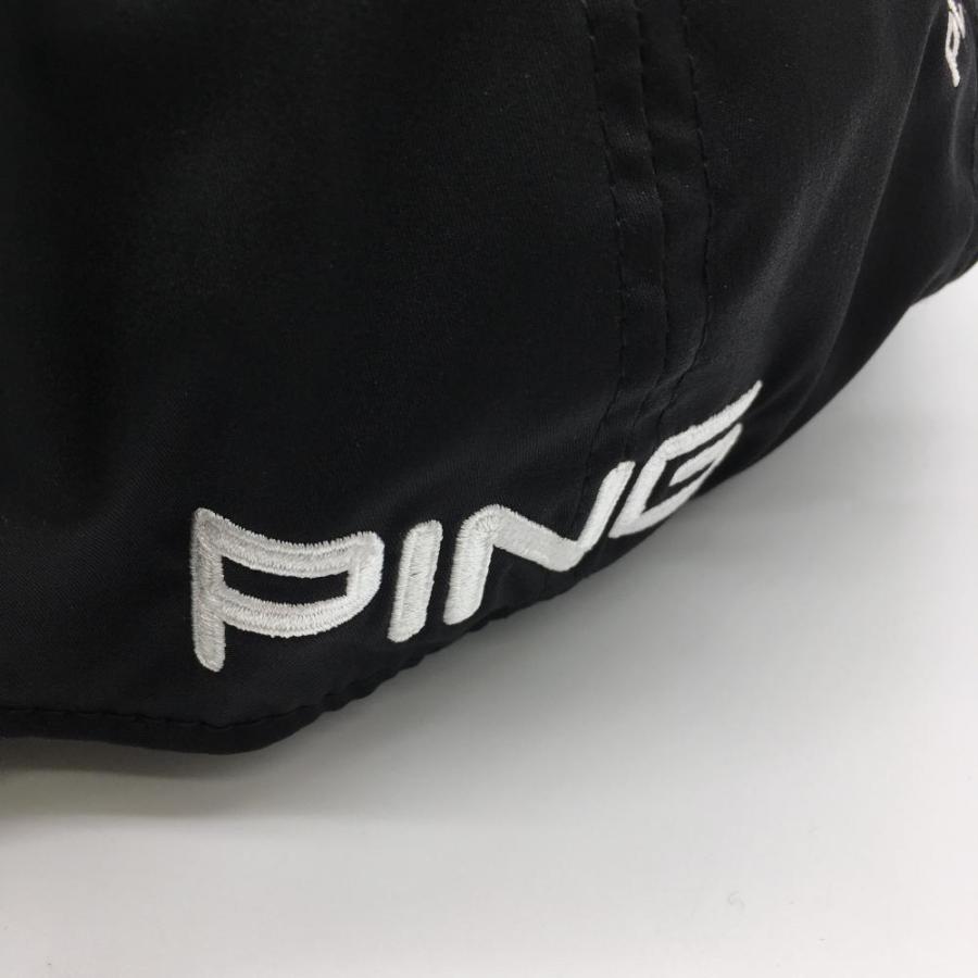 PING（ピン） キャップ 黒×白 FLEXFIT 110 ロゴ刺しゅう ONESIZE