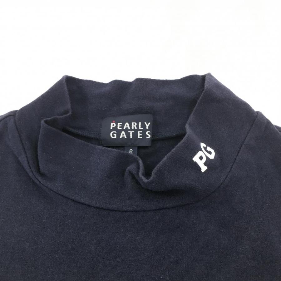 パーリーゲイツ 半袖ハイネックシャツ ネイビー シンプル ロゴプリント 