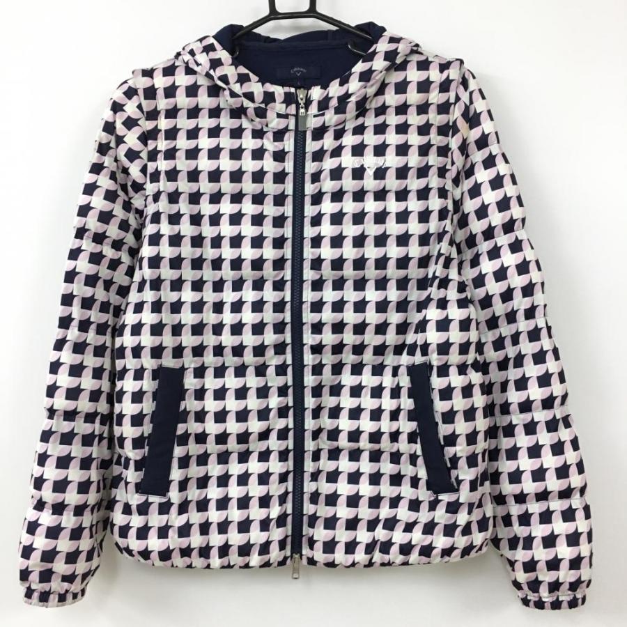 Callaway（キャロウェイ） 2WAY中綿ジャケット ネイビー×ピンク 総柄