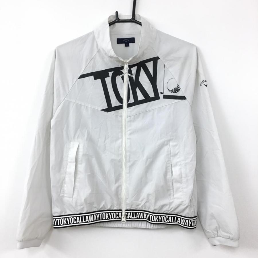 キャロウェイ ジャケットブルゾン 白×黒 裏地メッシュ ダブルジップ 