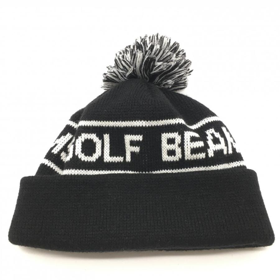 BEAMS（ビームス） ビームスゴルフ ニット帽 黒×白 ウール混